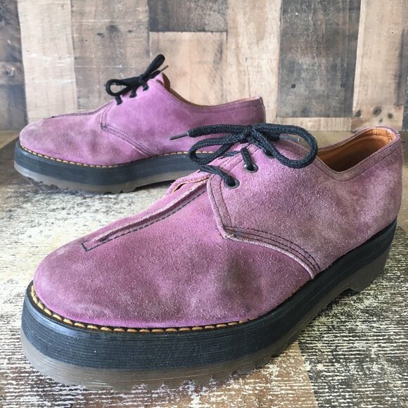 Dr Martens Vintage Purple Suede Oxford Shoes Made England Mens UK 10 US 11 - Picture 11 of 12